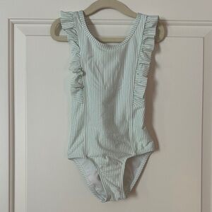 Striped Ruffle One-Piece Swimsuit